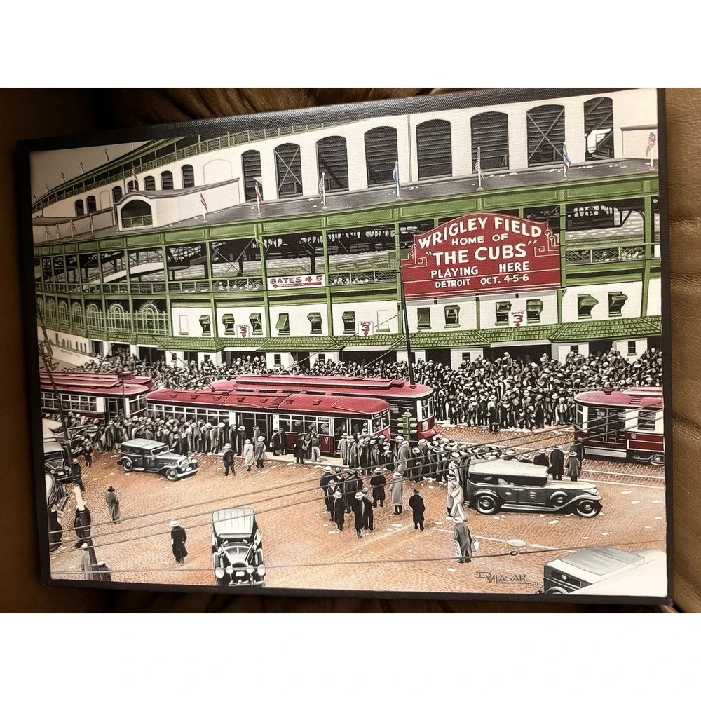 Wrigley Field Canvas 16 X 12‎ Wood Frame Sturdy Lightweight